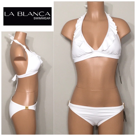 LA BLANCA white bikini bottom. NWT - Picture 5 of 6